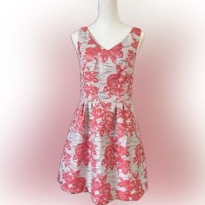 Donna Ricco Floral Jacquard A-Line Dress